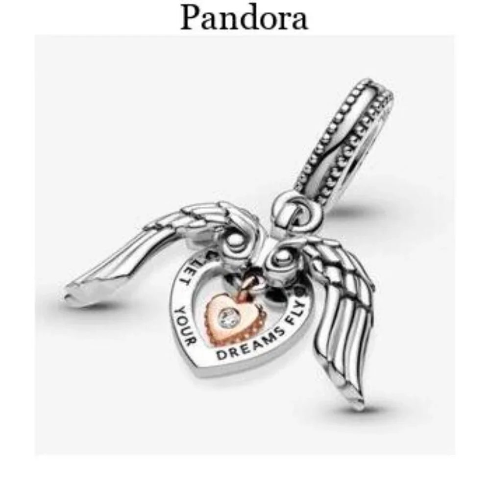 Pandora Club 2021 Angel Wings & Heart Dangle Charm - Picture 4 of 5